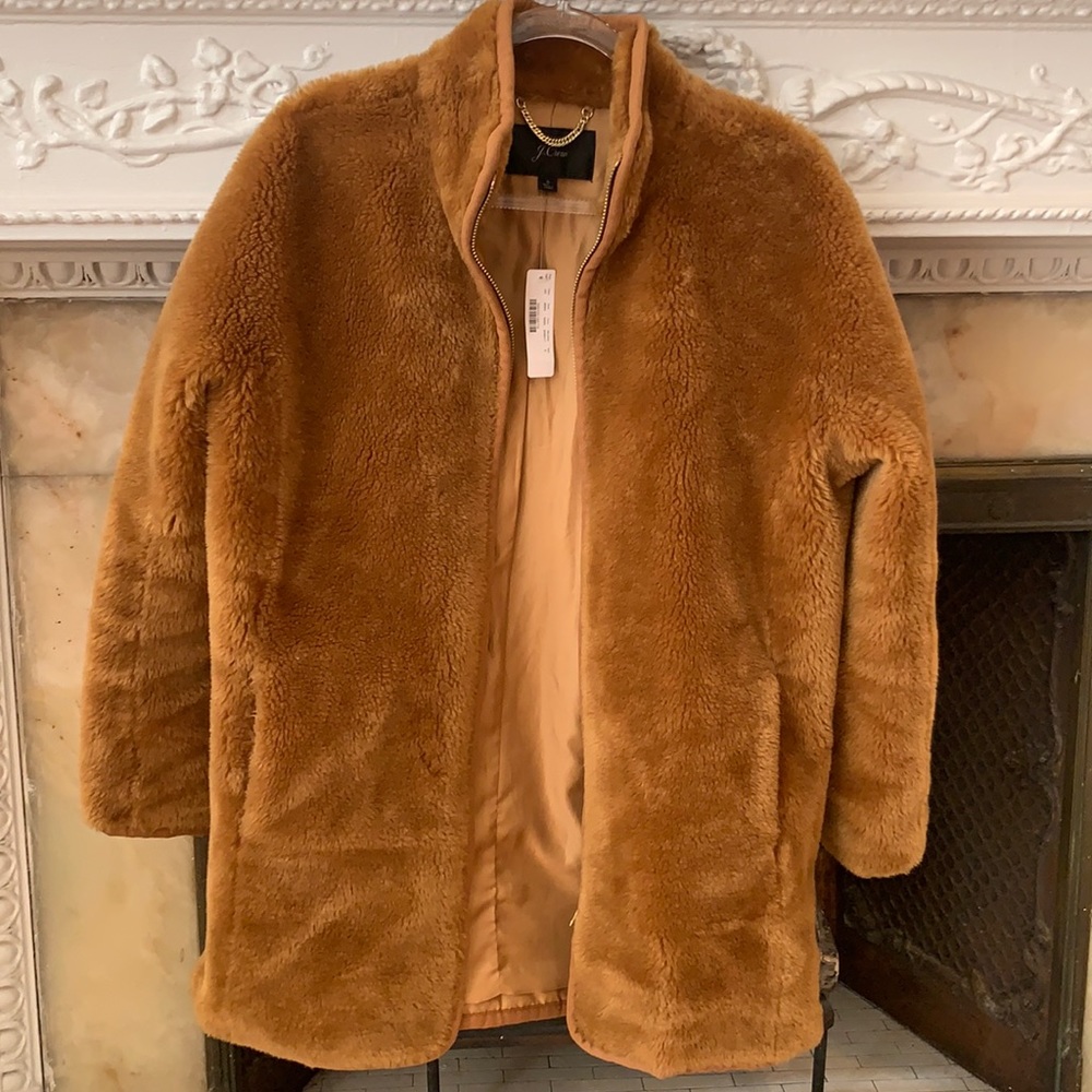 Zip-Up Teddy Coat - S - J. Crew